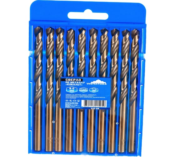Сверло по металлу (10 шт; 8 мм; Р6М5К5) vertextools 515-08