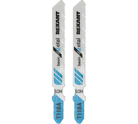 Пилка для электролобзика по металлу REXANT 75 мм 21 з/д 1.5-3 мм T118A 2 шт 92-0306
