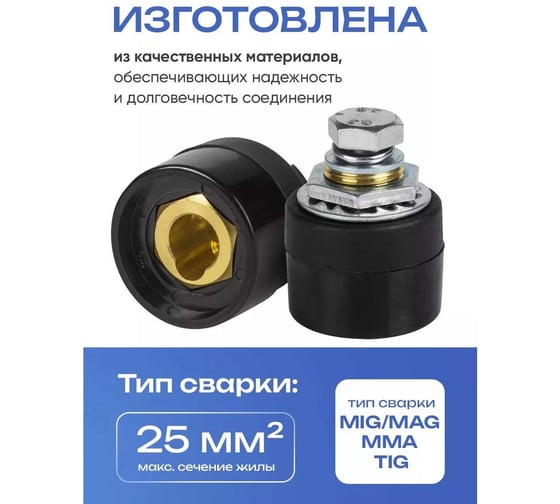 Розетка панельная ATLASWELD СКРП гнездо, 10-25, 4шт ATLSKRP10-25-4