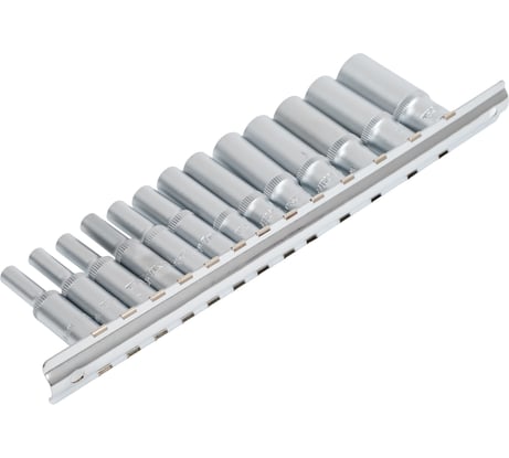 Набор головок торцевых глубоких THORVIK S11S2113SM 1/4DR на держателе, 4-14 мм, 13 предметов  054357