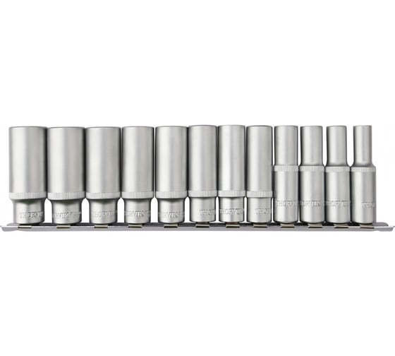 Набор головок торцевых глубоких Thorvik S12S2112SM 3/8DR на держателе, 8-19 мм, 12 предметов 054361