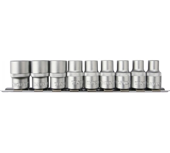 Набор головок торцевых Thorvik S13S139SM 1/2DR на держателе, внешний TORX, E10-E24, 9 предметов 054367 1