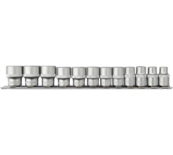 Набор головок торцевых Thorvik S12S1212SM 12-гранных 3/8DR на держателе, 8-19 мм, 12 предметов 054360