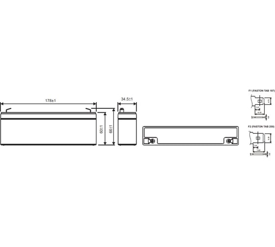 Аккумулятор для ИБП GENERAL SECURITY GSL2.3-12 12В 2,3 Ач УТ-00001388