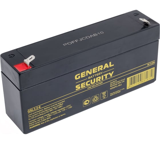 Аккумулятор для ИБП GENERAL SECURITY GSL3.2-6 6В 3,2 Ач УТ-00001391 1