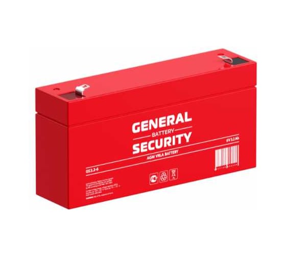 Аккумуляторная батарея GENERAL SECURITY GS3.2-6L 6В 3,2 Ач УТ-00001379