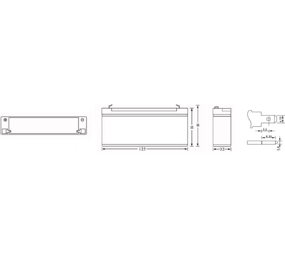 Аккумуляторная батарея GENERAL SECURITY GS3.2-6L 6В 3,2 Ач УТ-00001379