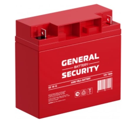 Аккумуляторная батарея GENERAL SECURITY GS18-12L 12В 18 Ач УТ-00001374