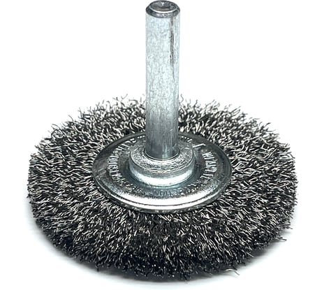 Щетка дисковая гофрированная Lessmann Д50x9, STA 0,20мм, хвостовик 6мм 410122