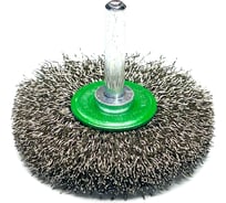 Щетка дисковая гофрированная Д60x13мм, нержавейка 0,30мм, хвостовик 6мм Lessmann 416362