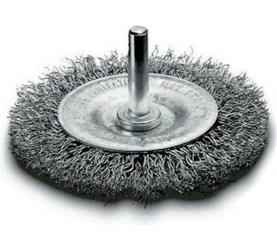 Щетка дисковая гофрированная Lessmann Д100x10, ROF 0.30 мм, хвостовик 6 мм 410155