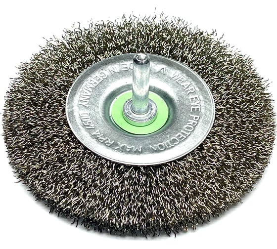 Щетка дисковая гофрированная Lessmann Д100x10, ROF 0.30 мм, хвостовик 6 мм 410155