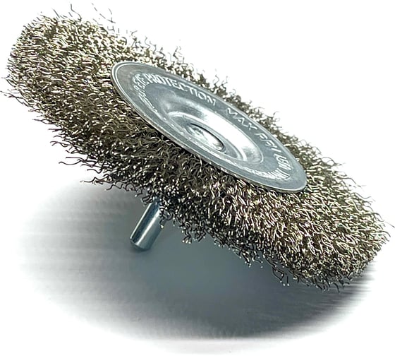Щетка дисковая гофрированная Lessmann Д100x10, ROF 0.30 мм, хвостовик 6 мм 410155