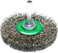 Щетка дисковая гофрированная Д70x9мм, нержавейка 0,30мм, хвостовик 6мм Lessmann 417362