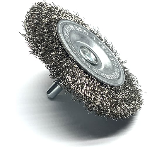 Щетка дисковая гофрированная Lessmann Д75x10, ROF 0.30 мм, хвостовик 6мм 410135