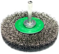 Щетка дисковая гофрированная Lessmann Д80x13, ROF 0,30мм, хвостовик 6мм, 418362