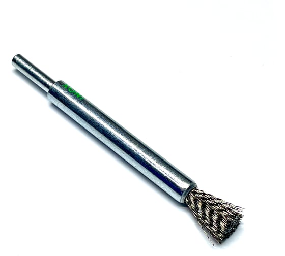 Щетка концевая гофрированная Lessmann Д12x120, ROF 0.30 мм, хвостовик 6 мм удлинённая 458361 1