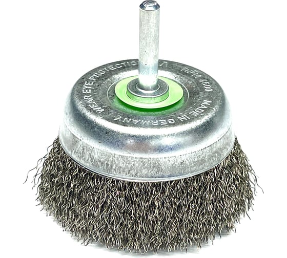 Щетка чашка гофрированная Lessmann Д75, ROF 0.35 мм, хвостовик 6мм 430135 1