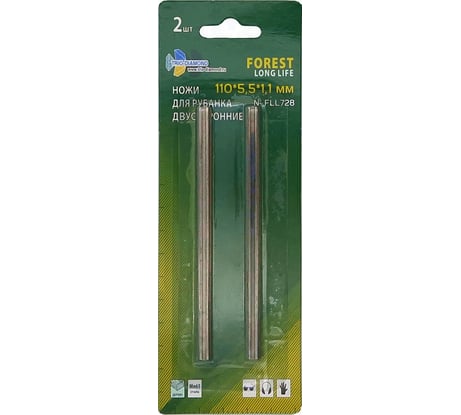 Ножи для электрорубанка двусторонние TRIO-DIAMOND 110x5,5x1,1 мм (2шт) Forest Long Life FLL728