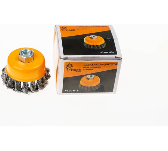 Щетка чашка для УШМ Tiger Abrasive 65мм М14, витая проволока 00-00003195