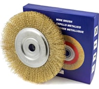 Щётка-крацовка плоская мягкая латунированная 200 мм для УШМ Orientcraft CIR020084222