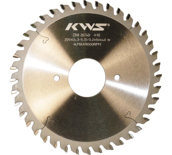Диск пильный подрезной KWS 200*50*4.3-5.3/3.2*40Т W K5 02050-200504353040W 1