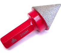 Фреза алмазная конусная с шетигранным хвостовиком CORTE 3/8 HEX 0-20 мм. CBH020