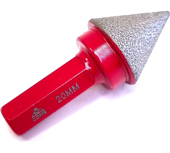Фреза алмазная конусная с шетигранным хвостовиком CORTE 3/8 HEX 0-20 мм. CBH020