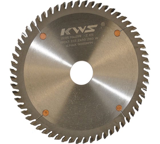 Пильный диск KWS 180х30х3.2х60T W K5 01050-1803032060W 1