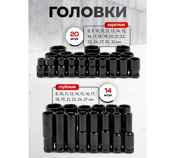 Набор головок Forcekraft 35 предметов 1/2 FK-4359MPB(62297)