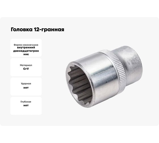 Головка 12-гранная JCB 11 мм, 3/8''DR JCB-53911(61807)