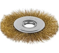 Щетка дисковая по металлу Ring ДЛЯ УШМ, гофрированная проволока, 125х22, латунированная, 30271