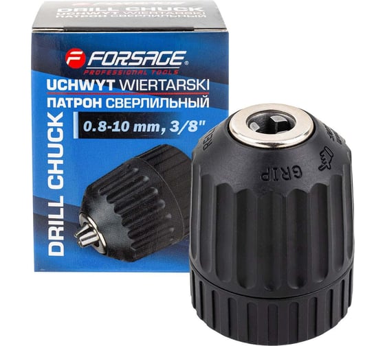 Патрон цанговый для дрели Forsage 1-10мм, 3/8" F-G00534(61408) 1