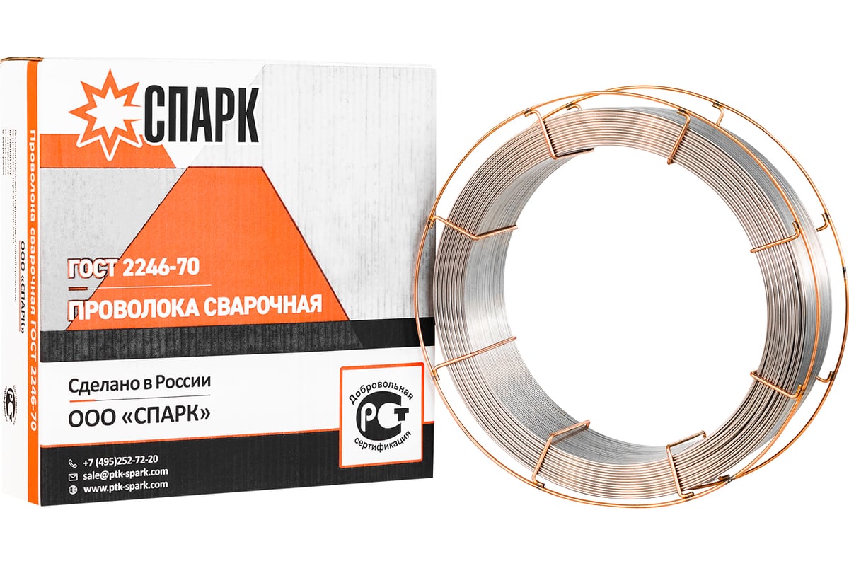 Проволока сварочная Св-06Х19Н9Т 2 мм на катушке B415 (К415) СПАРК ...