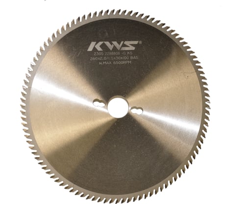 Диск пильный KWS HM с тонким пропилом 260х30х2.0х100T BA5 K5 04050-99963248