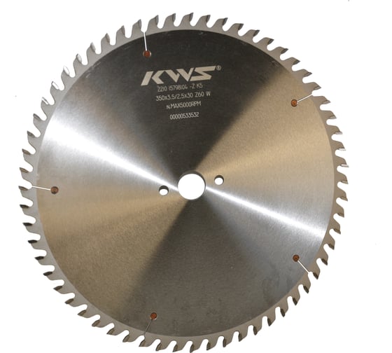 Диск пильный KWS 350х30х3.5х60T W K5 01030-3503035060W