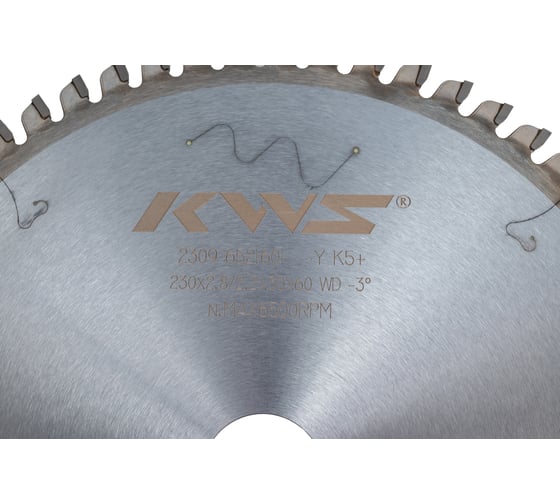 Диск пильный KWS для обработки оргстекла и пластика 230х30х2.8/2.2х60T WD α-3 β15+45 K5+ 01051-99963245