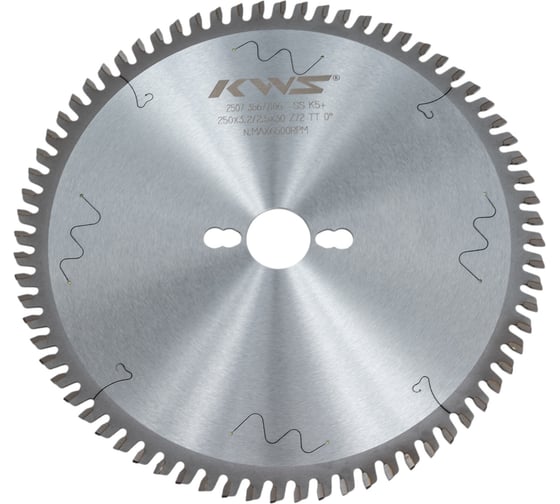 Диск пильный KWS для обработки искусственного камня 250х30х3.2/2.5х72T TT α0 β45 K5+ 01051-99981156