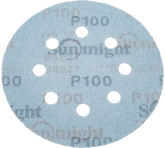 Круг шлифовальный на бумаге SUNMIGHT B322 125мм, 8 отв. Р100, 5 шт 4673770903824