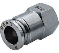 Фитинг NBPT прямой с внут. резьбой SSF 12-1/4 (02) (нерж. 316) арт. 86123