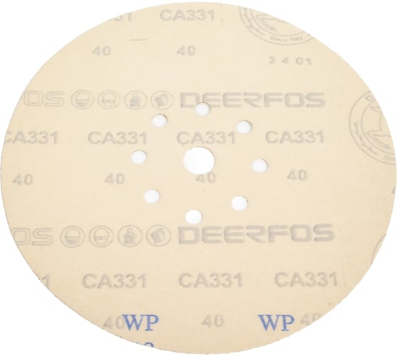 Круг шлифовальный на бумаге Deerfos CA331 225мм, 9 отв. Р40, 5 шт 4673770903534