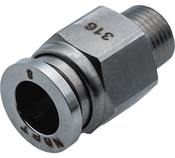 Фитинг NBPT прямой с нар. резьбой SSC 08-1/8 (01) (нерж. 316) арт. 86239