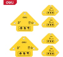 Набор угольников-фиксаторов магнитных для сварки DELI DL-HDW06-EH1 2 х макс. усилие 11кг, 4 х макс. усилие 4кг, углы 45,90,135 град 178762