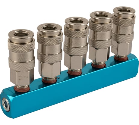 Прямой разветвитель Harrison с пятью БРС мама и пятью входами с внутренней резьбой 1/4 HRS-SMX