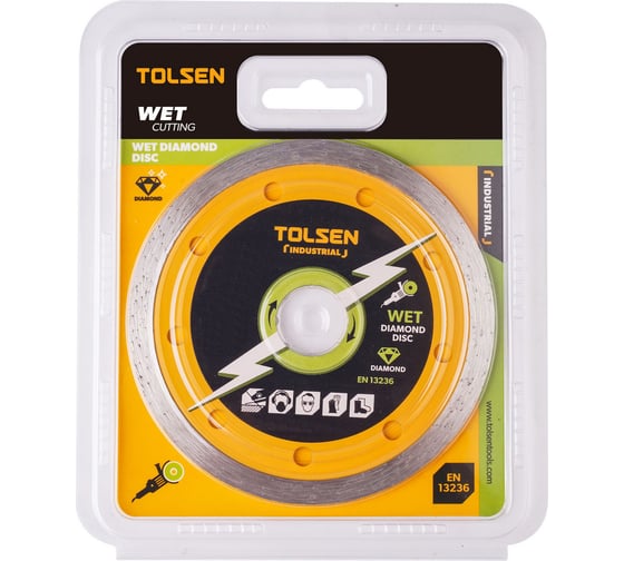 Диск алмазный сплошной TOLSEN Industrial 180x22.2 мм 76725