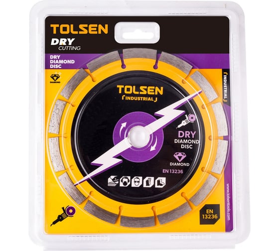 Диск алмазный сегментный TOLSEN Industrial 180x22.2 мм 76705