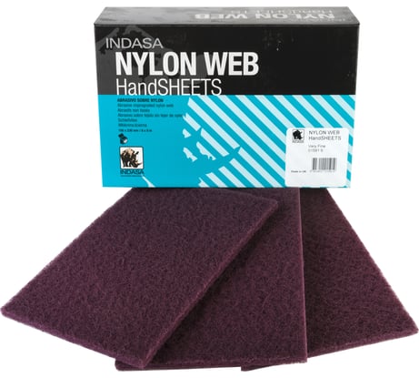 Шлифовальный материал INDASA NYLON WEB на волоконной основе (Скотч-брайт) VeryFine коричневый (10 шт, P360-P400, 230х155х6 мм) 01591