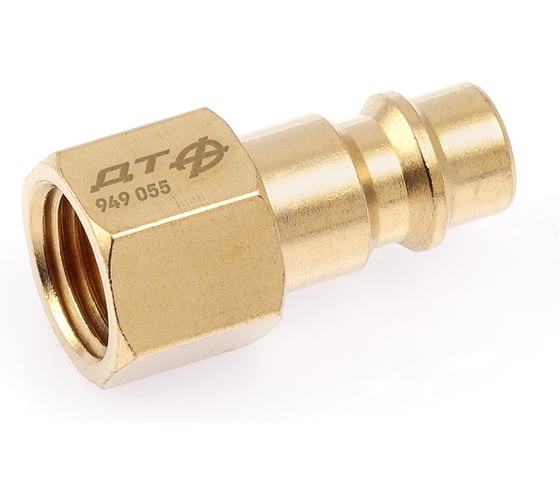 Штуцер быстросъёмный латунный Дело Техники "папа" (М) × "мама" 1/4"(F) 949055 1