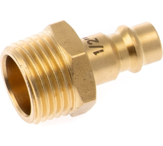 Штуцер быстросъёмный латунный Дело Техники "папа" (M) × "папа" 1/2"(M) 949062 1