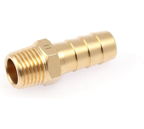 Штуцер резьбовой латунный Дело Техники "папа" 1/4"(M) × ёлочка 11мм 949037